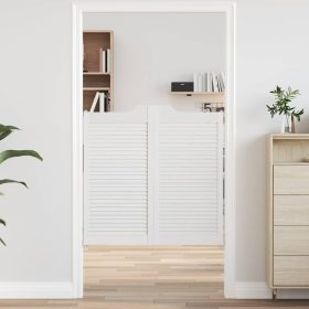    fehér lengőajtók lamellás kialakítású 2 pár 100x100 cm