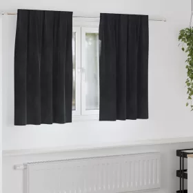    Sötétítő függönyök 2 pcs Fekete 140 x 140 cm Bársony