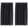  Sötétítő függönyök 2 pcs Fekete 140 x 140 cm Bársony