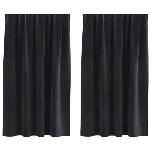 Sötétítő függönyök 2 pcs Fekete 140 x 140 cm Bársony