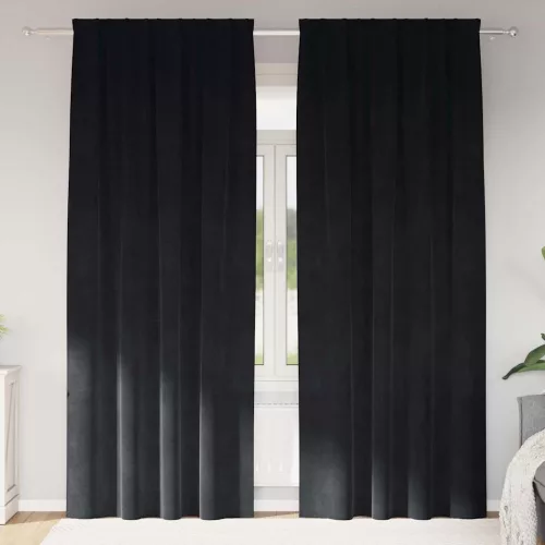  Sötétítő függönyök 2 pcs Fekete 140 x 260 cm Bársony