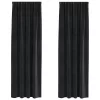  Sötétítő függönyök 2 pcs Fekete 140 x 260 cm Bársony