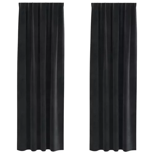  Sötétítő függönyök 2 pcs Fekete 140 x 260 cm Bársony