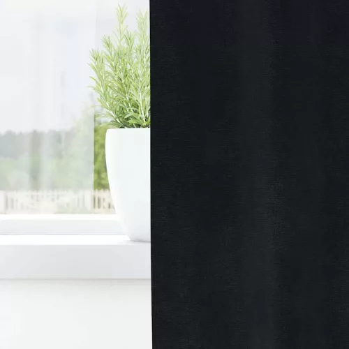  Sötétítő függönyök 2 pcs Fekete 140 x 260 cm Bársony