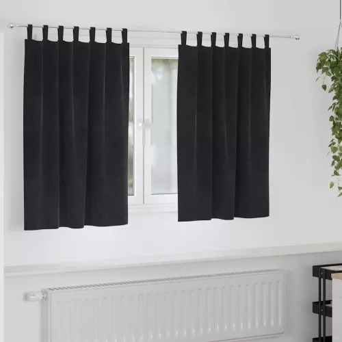  Sötétítő függönyök 2 pcs Fekete 140 x 140 cm Bársony