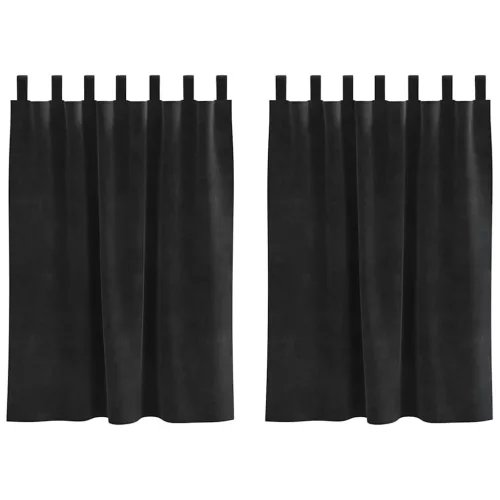  Sötétítő függönyök 2 pcs Fekete 140 x 140 cm Bársony