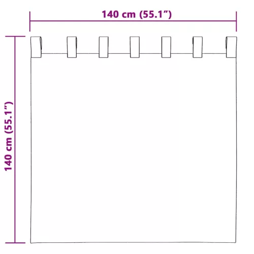  Sötétítő függönyök 2 pcs Fekete 140 x 140 cm Bársony