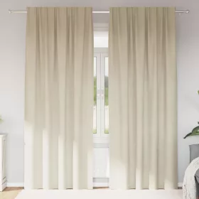  Sötétítő függönyök 2 pcs Krém 140 x 245 cm Bársony