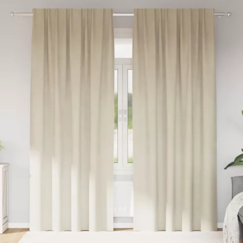  Sötétítő függönyök 2 pcs Krém 140 x 245 cm Bársony