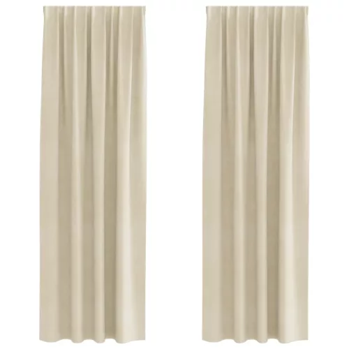  Sötétítő függönyök 2 pcs Krém 140 x 245 cm Bársony