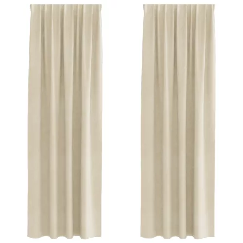  Sötétítő függönyök 2 pcs Krém 140 x 260 cm Bársony