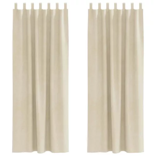  Sötétítő függönyök 2 pcs Krém 140 x 225 cm Bársony