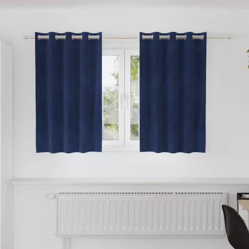  Sötétítő függönyök 2 pcs Sötét kék 140 x 140 cm Bársony