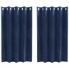  Sötétítő függönyök 2 pcs Sötét kék 140 x 140 cm Bársony