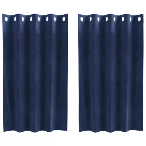  Sötétítő függönyök 2 pcs Sötét kék 140 x 140 cm Bársony