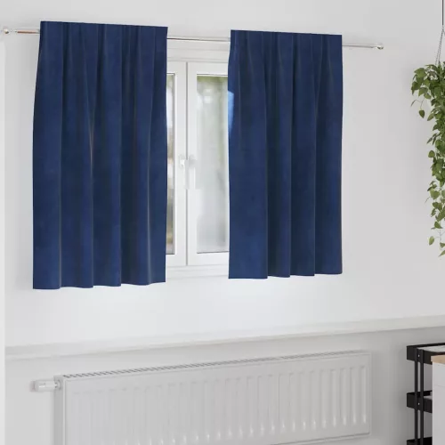  Sötétítő függönyök 2 pcs Sötét kék 140 x 140 cm Bársony