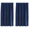  Sötétítő függönyök 2 pcs Sötét kék 140 x 140 cm Bársony