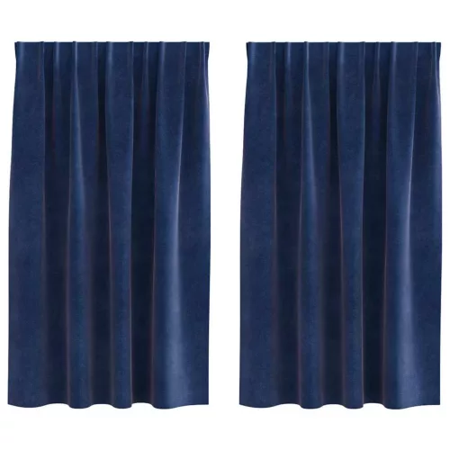 Sötétítő függönyök 2 pcs Sötét kék 140 x 140 cm Bársony