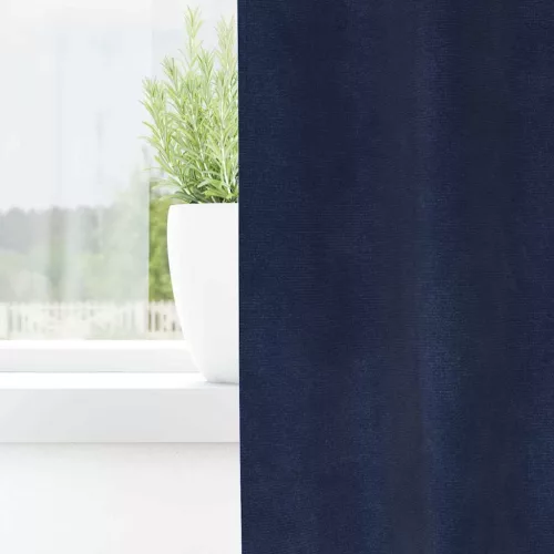  Sötétítő függönyök 2 pcs Sötét kék 140 x 140 cm Bársony