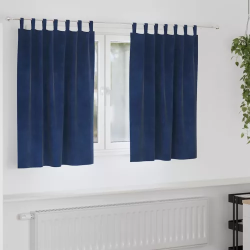  Sötétítő függönyök 2 pcs Sötét kék 140 x 140 cm Bársony