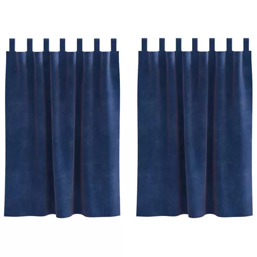  Sötétítő függönyök 2 pcs Sötét kék 140 x 140 cm Bársony