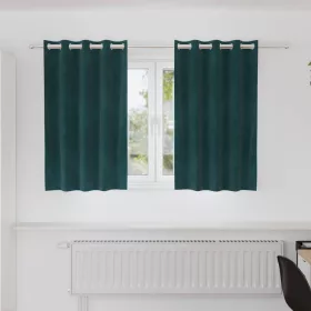    Sötétítő függönyök 2 pcs Sötétzöld 140 x 140 cm Bársony