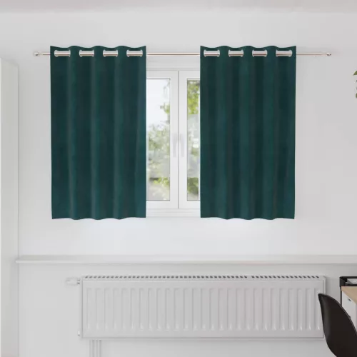  Sötétítő függönyök 2 pcs Sötétzöld 140 x 140 cm Bársony
