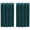  Sötétítő függönyök 2 pcs Sötétzöld 140 x 140 cm Bársony