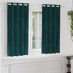    Sötétítő függönyök 2 pcs Sötétzöld 140 x 175 cm Bársony