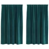  Sötétítő függönyök 2 pcs Sötétzöld 140 x 140 cm Bársony