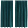  Sötétítő függönyök 2 pcs Sötétzöld 140 x 175 cm Bársony