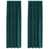  Sötétítő függönyök 2 pcs Sötétzöld 140 x 225 cm Bársony
