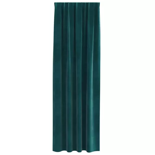  Sötétítő függönyök 2 pcs Sötétzöld 140 x 225 cm Bársony