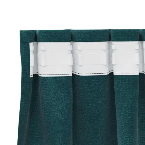  Sötétítő függönyök 2 pcs Sötétzöld 140 x 225 cm Bársony