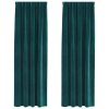  Sötétítő Függöny, Felső Szalaggal 2 db Sötét Zöld Bársony