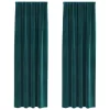  Sötétítő függönyök 2 pcs Sötétzöld 140 x 260 cm Bársony