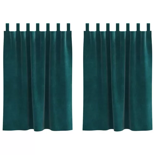  Sötétítő függönyök 2 pcs Sötétzöld 140 x 140 cm Bársony