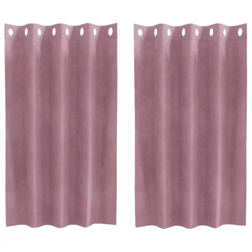  Sötétítő függönyök 2 pcs Sötét rózsaszín 140 x 140 cm Bársony