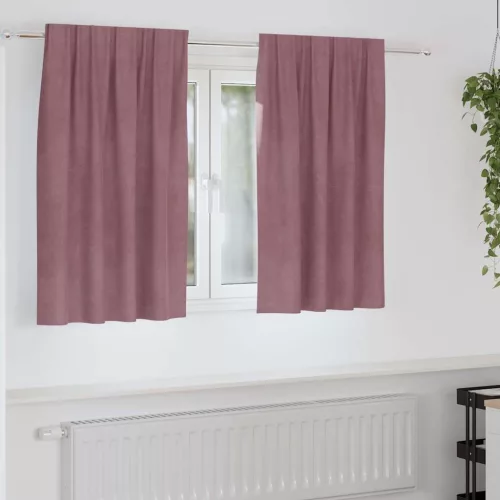  Sötétítő függönyök 2 pcs Sötét rózsaszín 140 x 140 cm Bársony