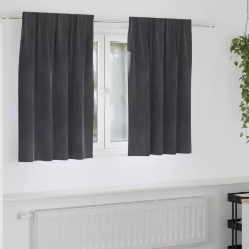  Sötétítő függönyök 2 pcs Világosszürke 140 x 140 cm Bársony