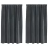  Sötétítő függönyök 2 pcs Világosszürke 140 x 140 cm Bársony