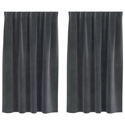  Sötétítő függönyök 2 pcs Világosszürke 140 x 140 cm Bársony