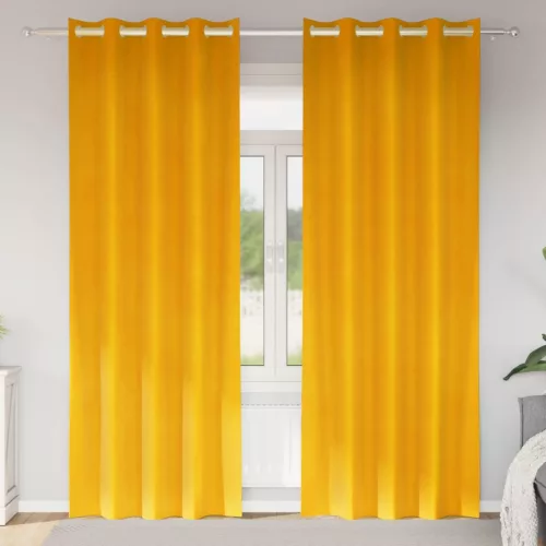  Sötétítő függönyök 2 pcs Mustár sárga 140 x 260 cm Bársony