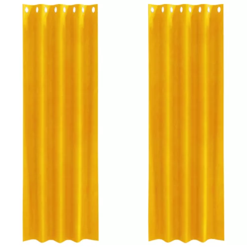  Sötétítő függönyök 2 pcs Mustár sárga 140 x 260 cm Bársony