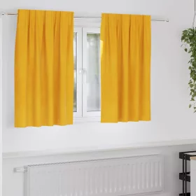   Sötétítő függönyök 2 pcs Mustár sárga 140 x 140 cm Bársony