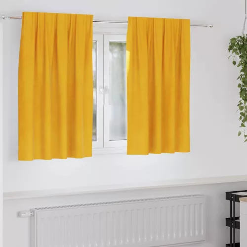  Sötétítő függönyök 2 pcs Mustár sárga 140 x 140 cm Bársony
