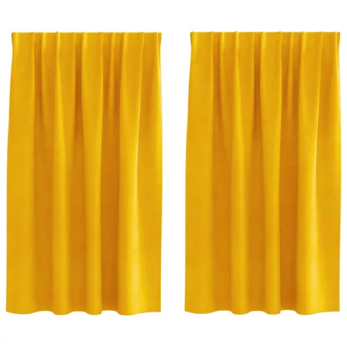  Sötétítő függönyök 2 pcs Mustár sárga 140 x 140 cm Bársony