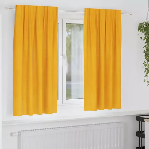  Sötétítő függönyök 2 pcs Mustár sárga 140 x 175 cm Bársony