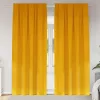  Sötétítő függönyök 2 pcs Mustár sárga 140 x 225 cm Bársony