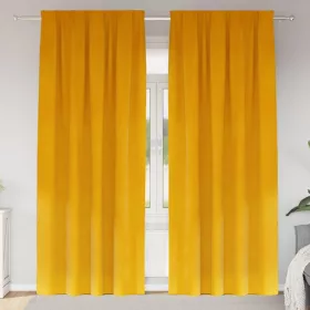    Sötétítő függönyök 2 pcs Mustár sárga 140 x 245 cm Bársony